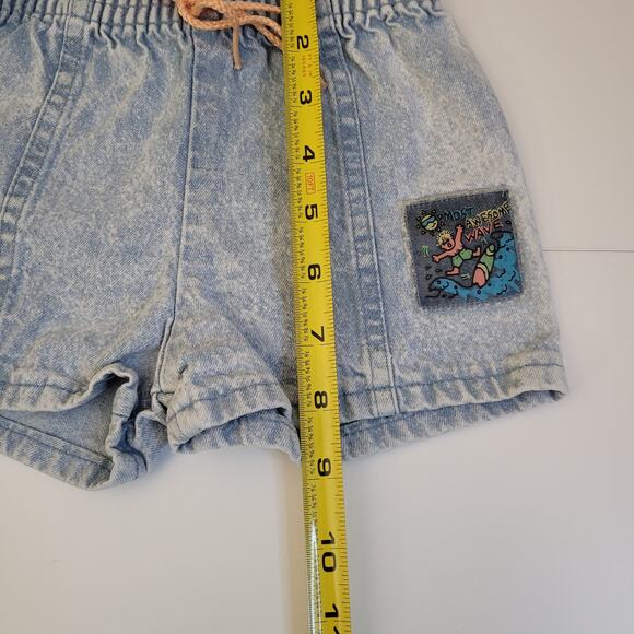 Vintage Small Hands Baby Shorts 18M Acid Wash Denim Catch a Wave Patch Cotton - Picture 7 of 8